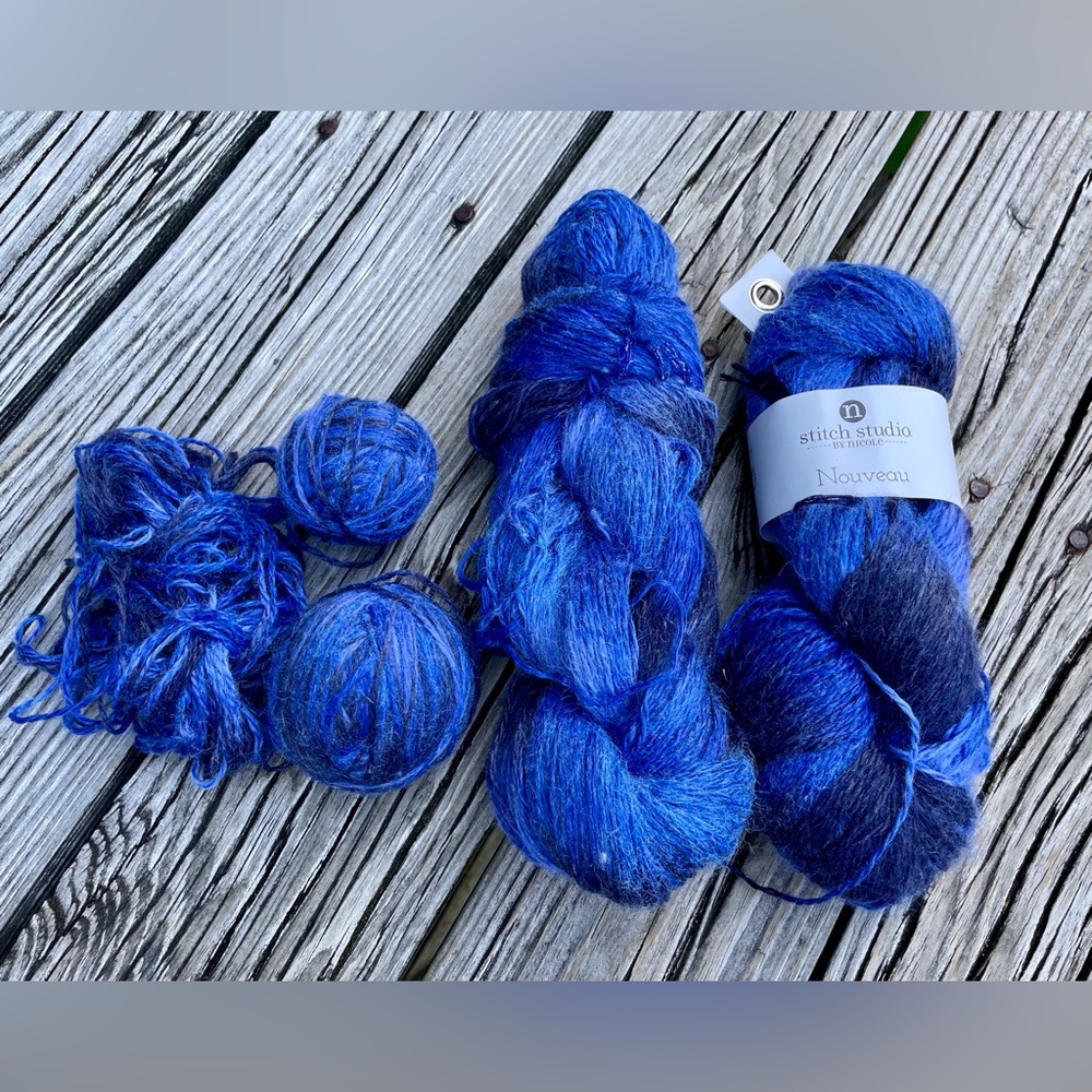 3 Skeins Stitch Studio By Nicole Blue Variegated Knitting Crochet Light 3 Yarn